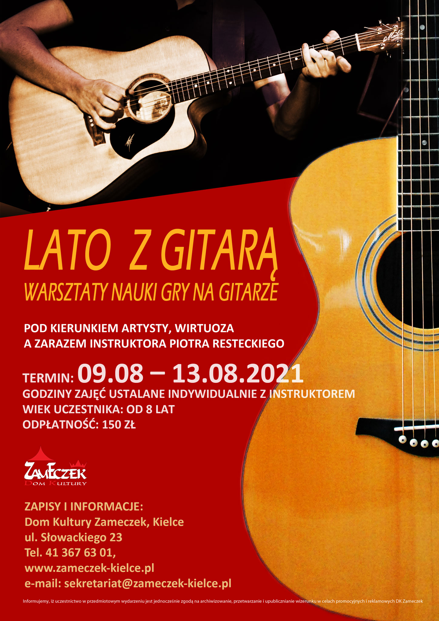 Plakat gitara wakacje m