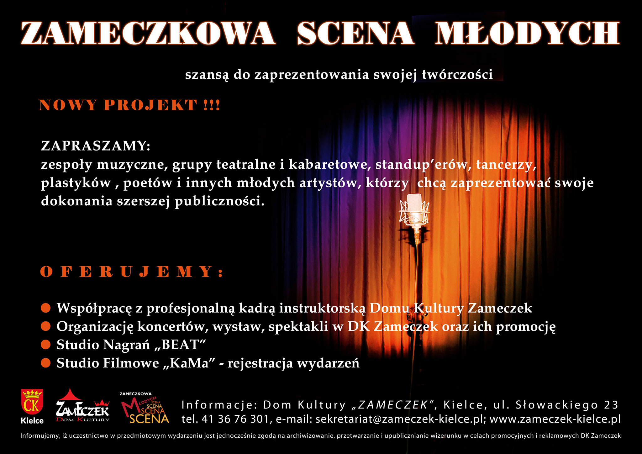 Zameczkowa Scena Młodych plakat informacyjny m1